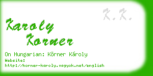 karoly korner business card